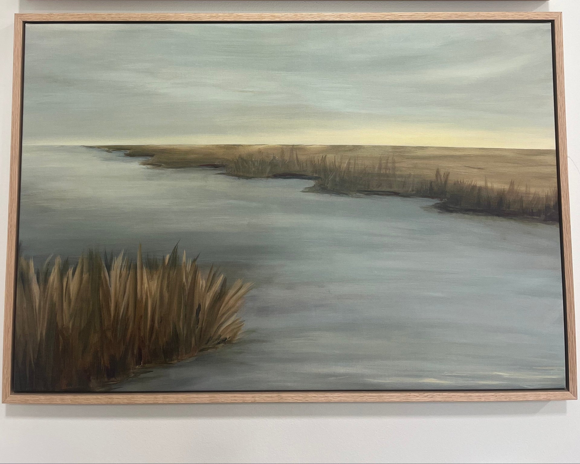 Waves to Rest Canvas With Oak Frame by Susan Richards