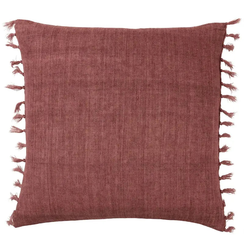 Red Linen Pillow Down