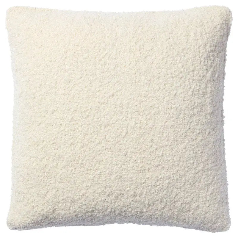 Handcrafted Pebble Boucle Pillow Ivory Wool Down