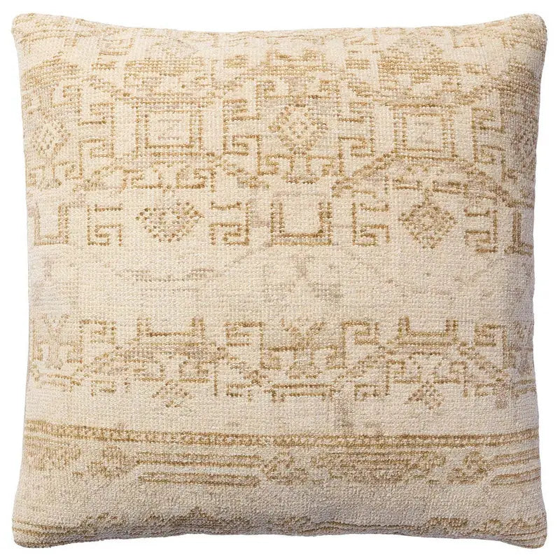 Hand-Trimmed Wool Pillow Turkoman Geometric Down
