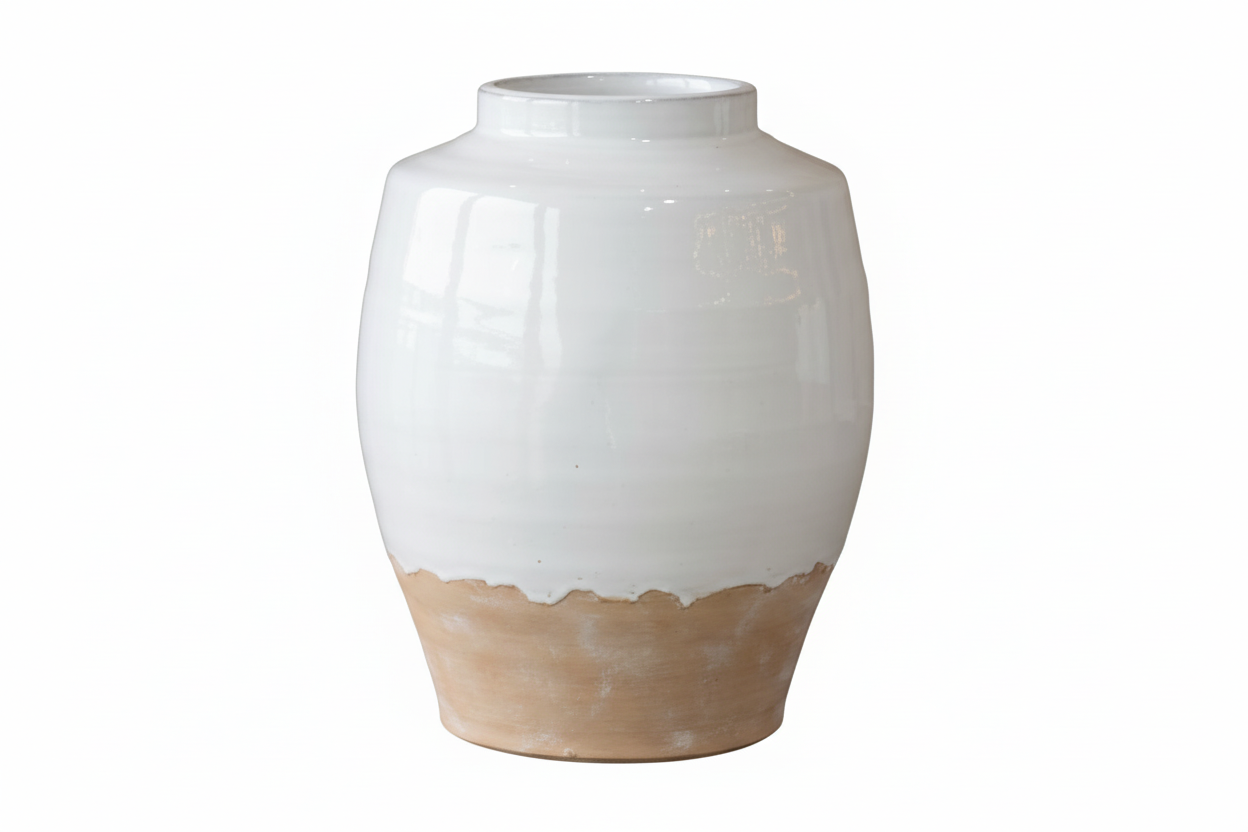 White Ceramic Bouquet Vase 10.25"