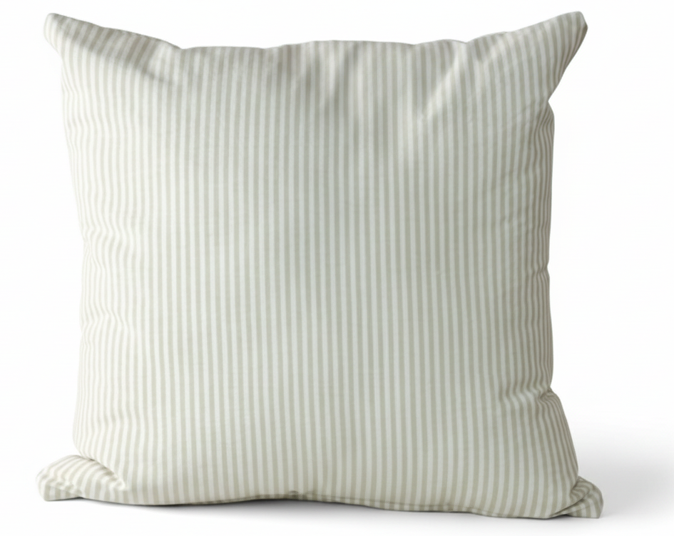 Stripped Green/Gray & White Pillow