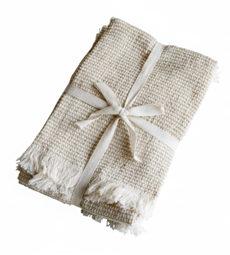 Kitchen/Bath Cotton Cloths Waffle Sand (set of 2)