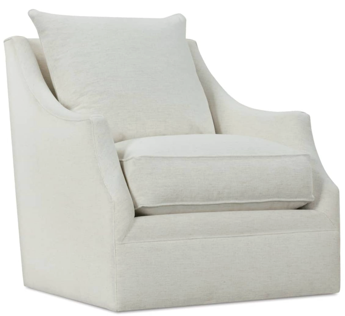 Quick Ship Kara Swivel Glider Chair in Nomad Snow