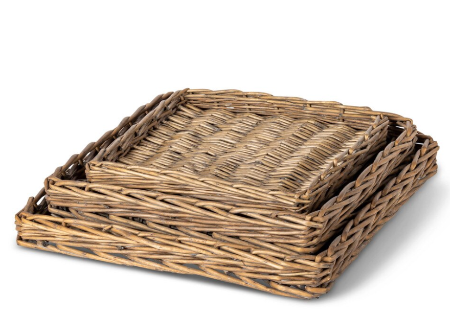 Woven Willow Square Tray Large