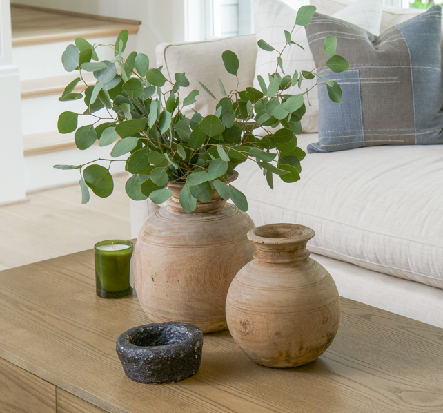 Handcrafted Wood Water Pot Large