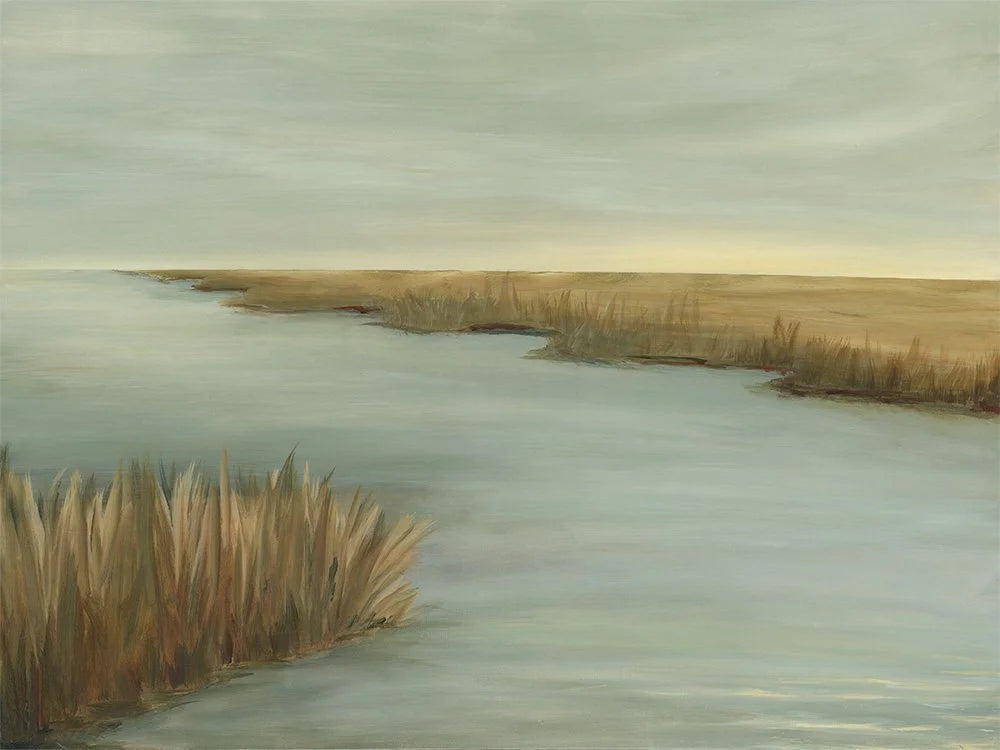 Waves to Rest Canvas With Oak Frame by Susan Richards