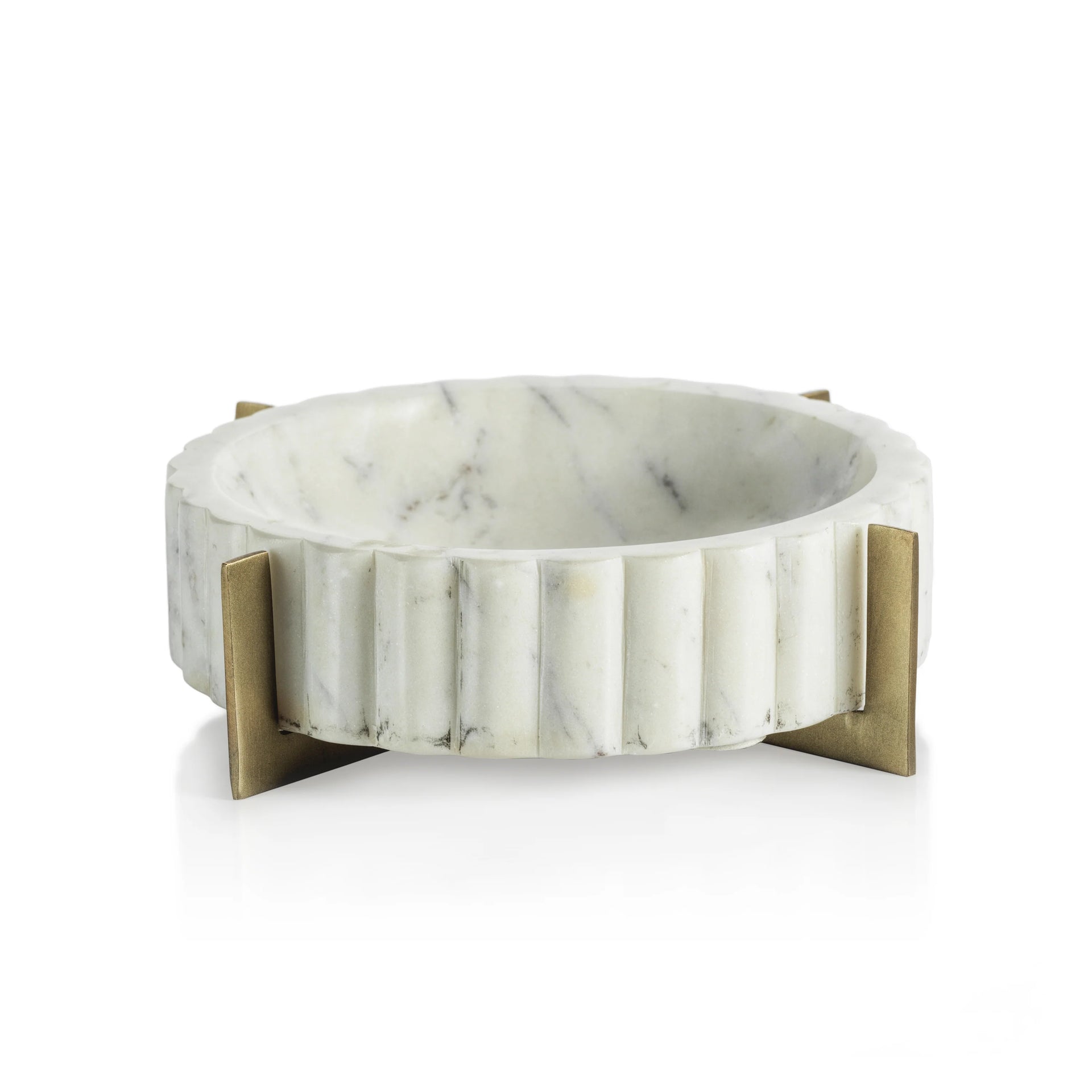 Marble Bowl & Brass Stand