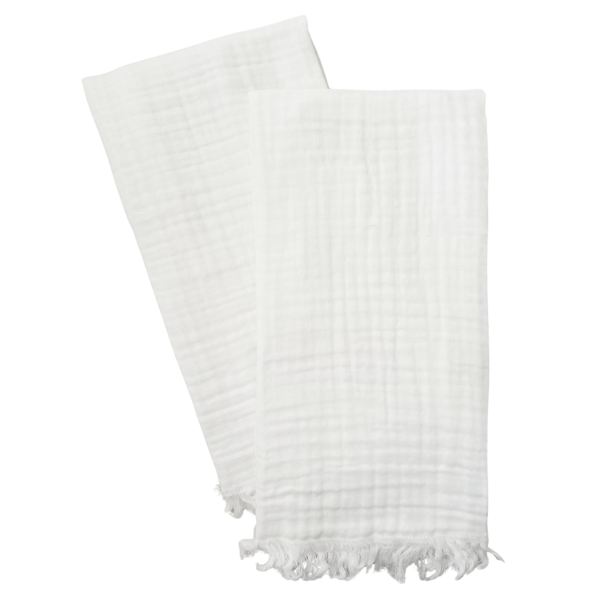Gauze Cotton Fringe Tea Towels Ivory (set of 2)