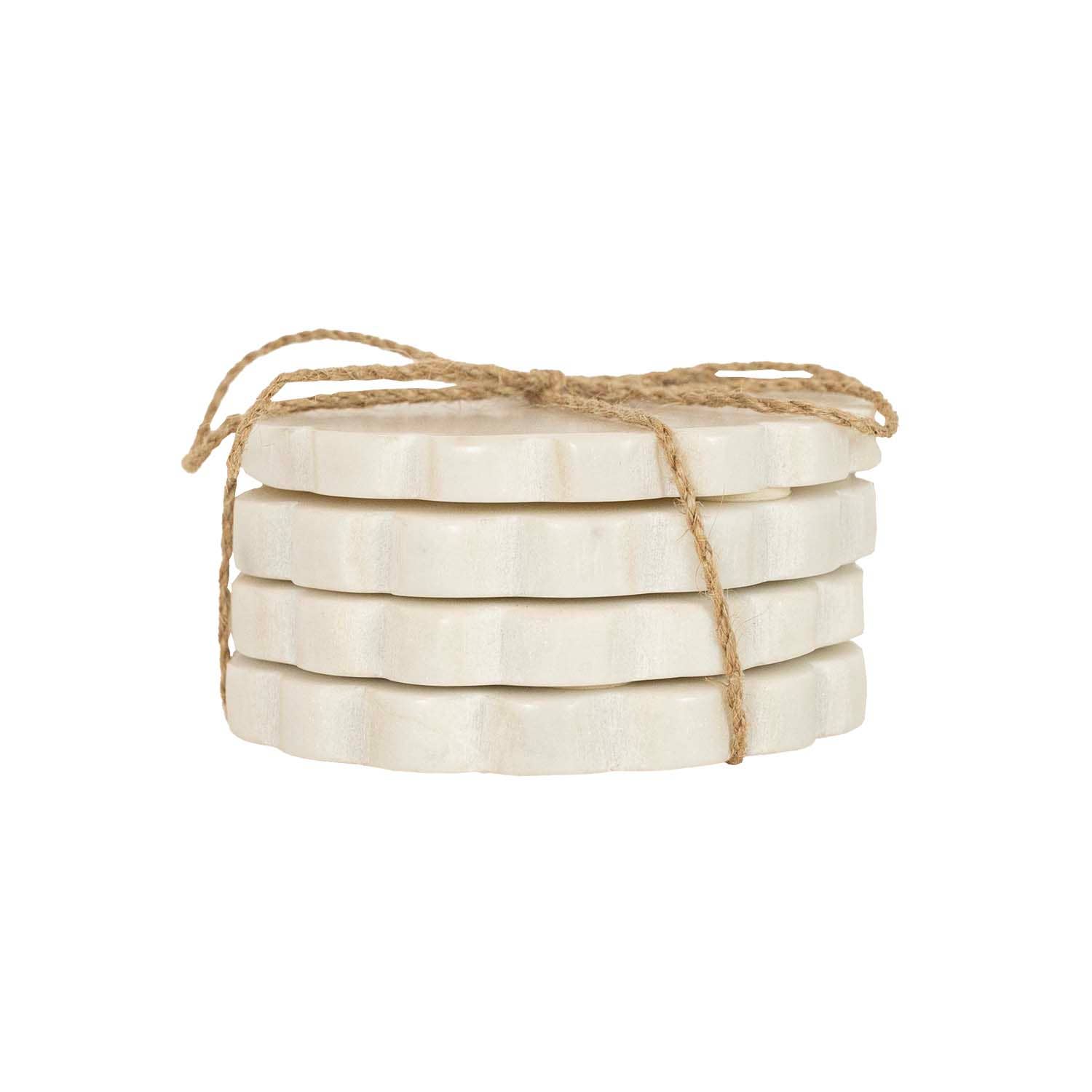 Scallop Edge Marble Coasters (set of 4)
