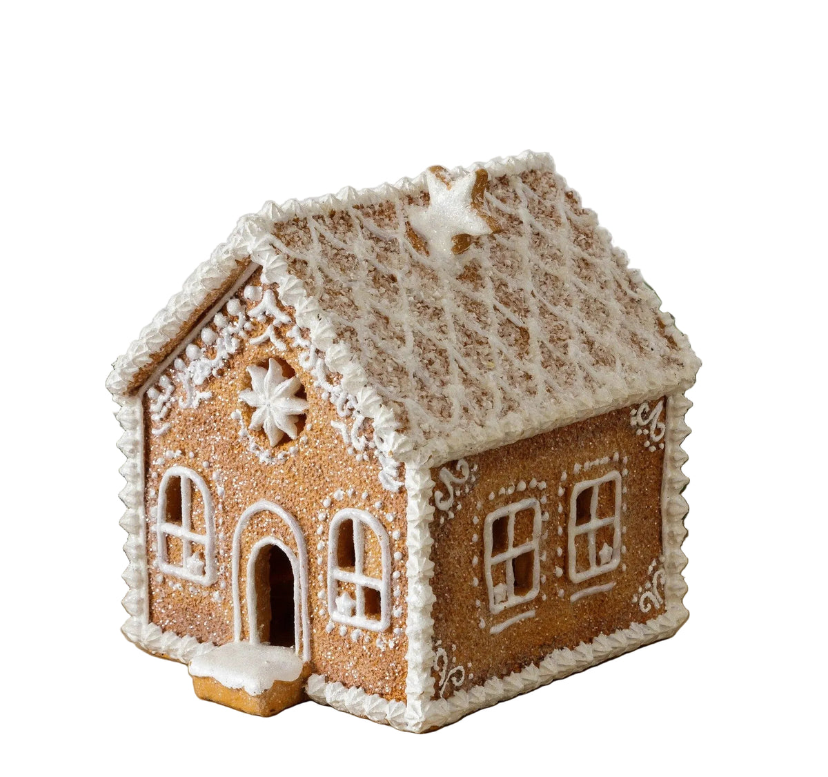 Lighted Gingerbread House Snowy Roof