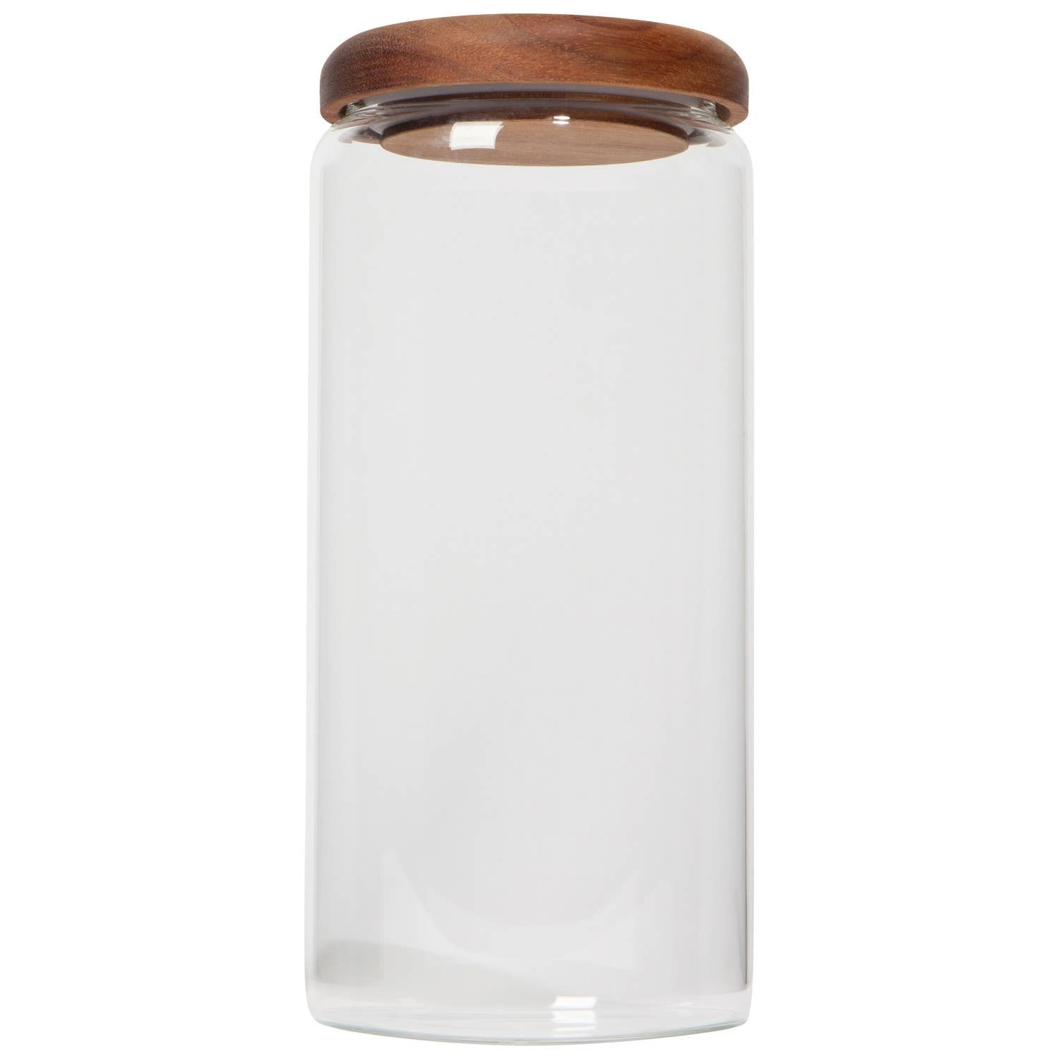 Glass Jar Acacia Wood 42oz