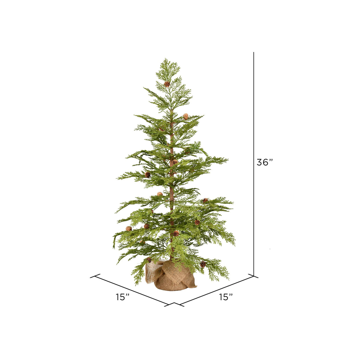 36" Cedar Pine Artificial Christmas Tree