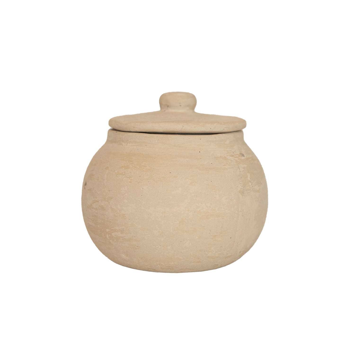 Storage Container Cream Paper Mache