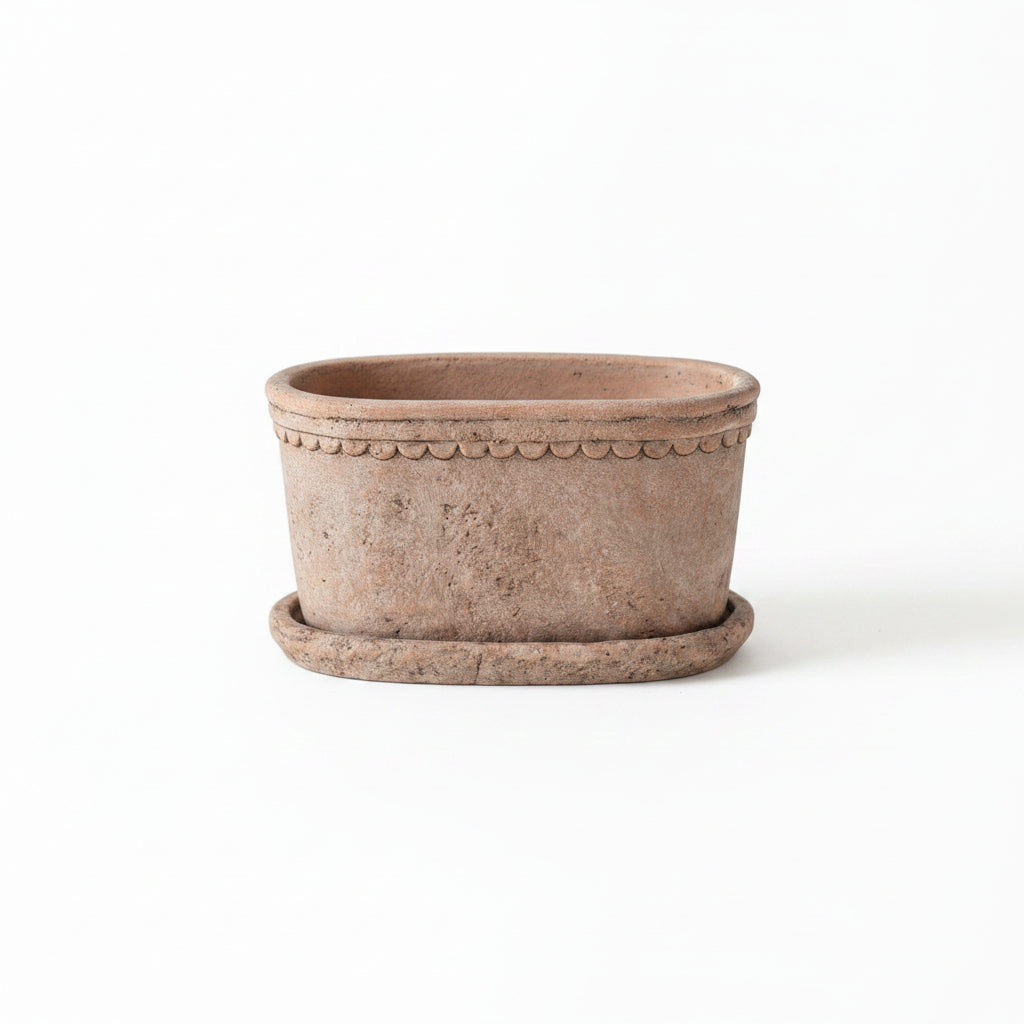 Oval Planter & Saucer
