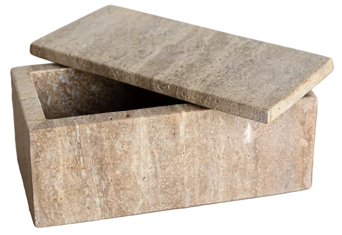 Travertine Lidded Box