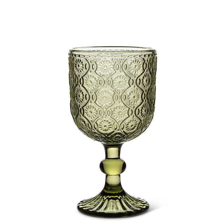 Daisy Wine Glass Olive 12oz
