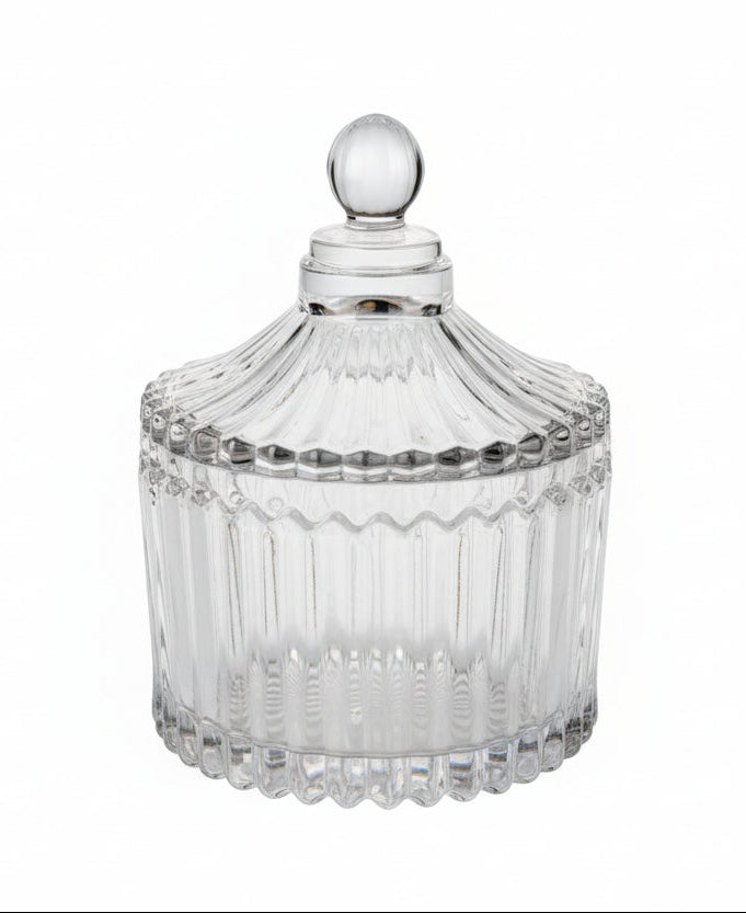 Ribbed Yurt Glass Jar with Lid: Small