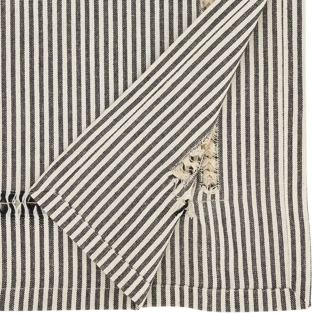 Runner Black Stripe Hemstitch Cotton Table Runner: 16"x120"