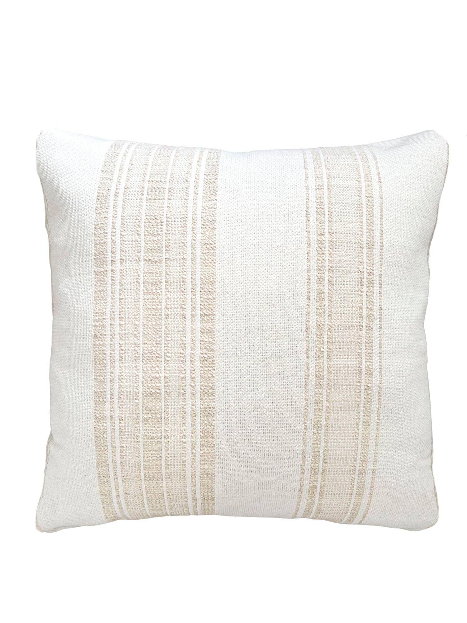 Beige Stripe Indoor/Outdoor Pillow 20x20