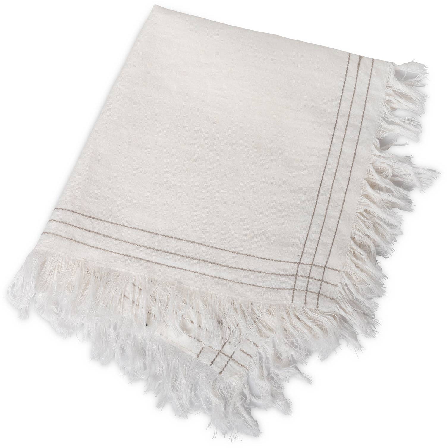 Napkin Linen Cotton Blend Neutral Trim