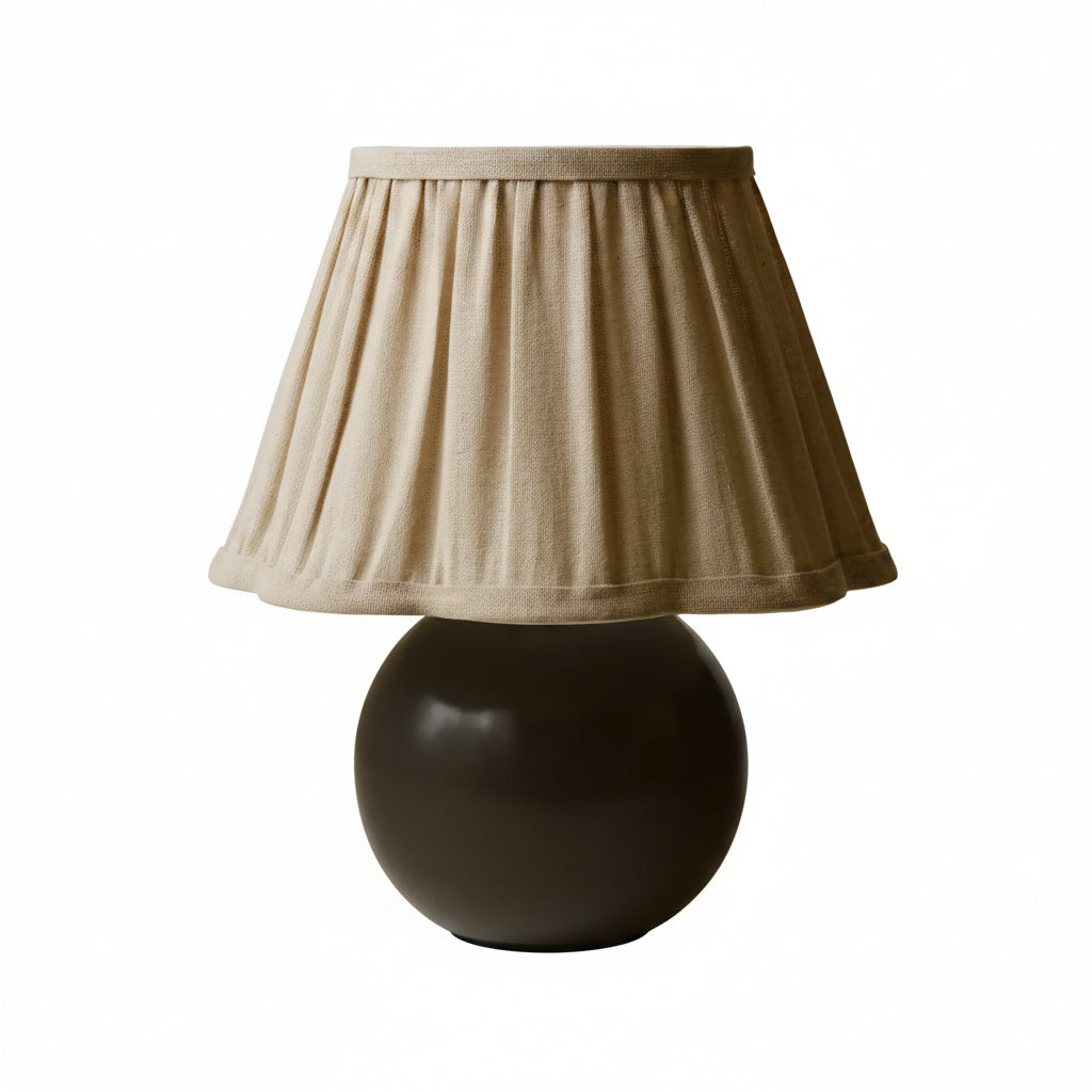 Pleated Linen Olive Table Lamp