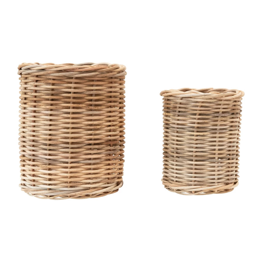 Hand-Woven Wicker Baskets (set of 2)