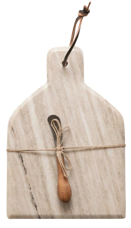 Marble Cutting/Cheese Board With Knife