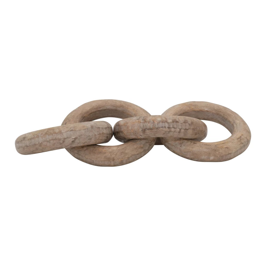 Mango Wood 4 Ring Chain Decorative Object