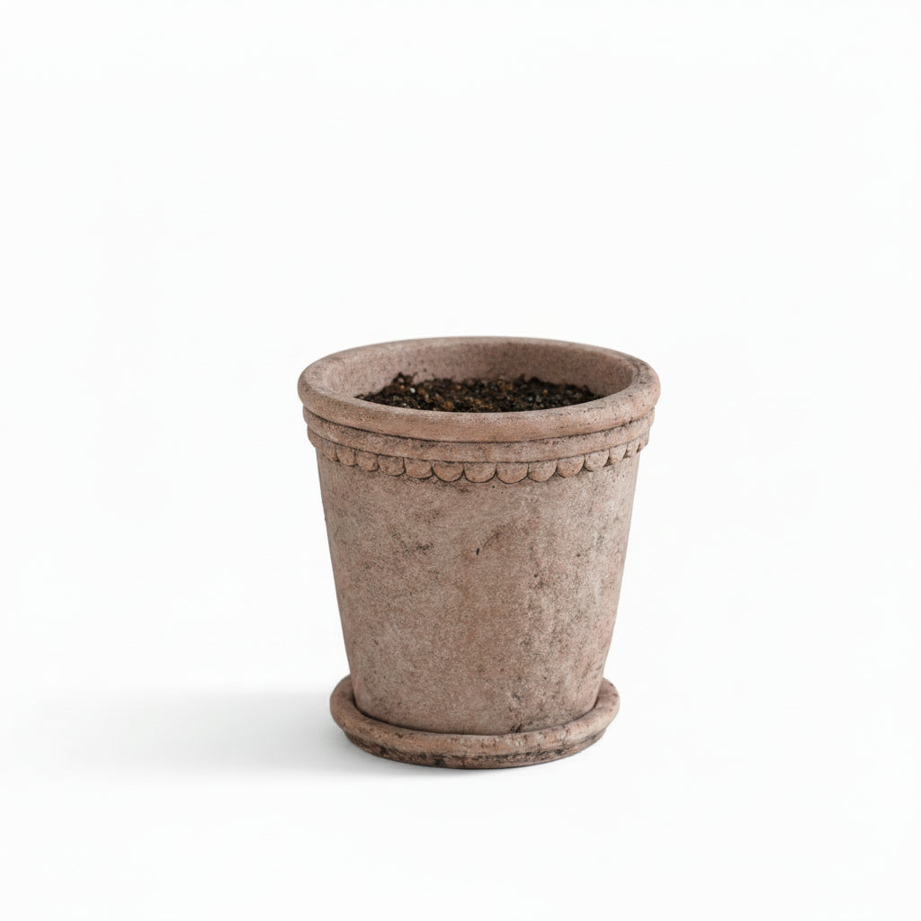 Terracotta Planter & Saucer Scallop Medium