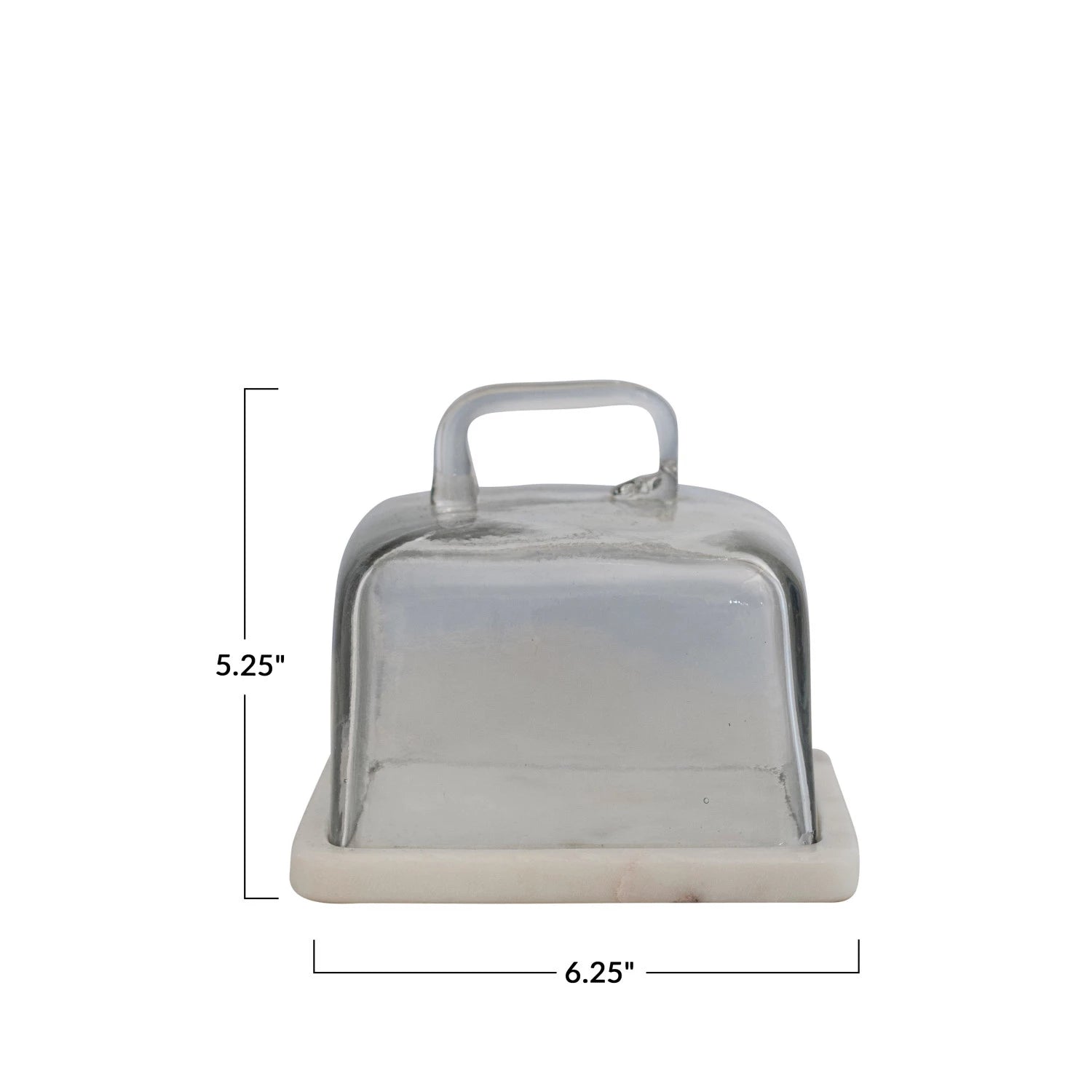 Glass Cloche & White Marble Base Small