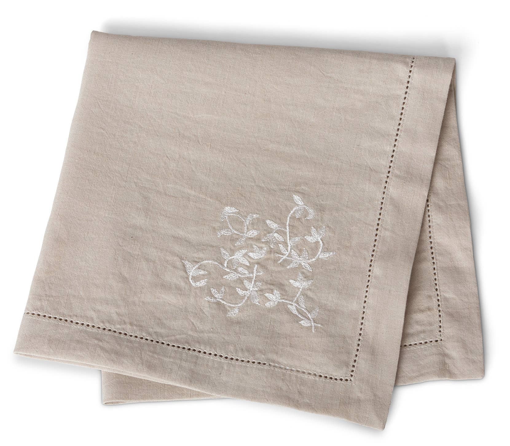 Dinner Napkins Embroidered Linen Blend