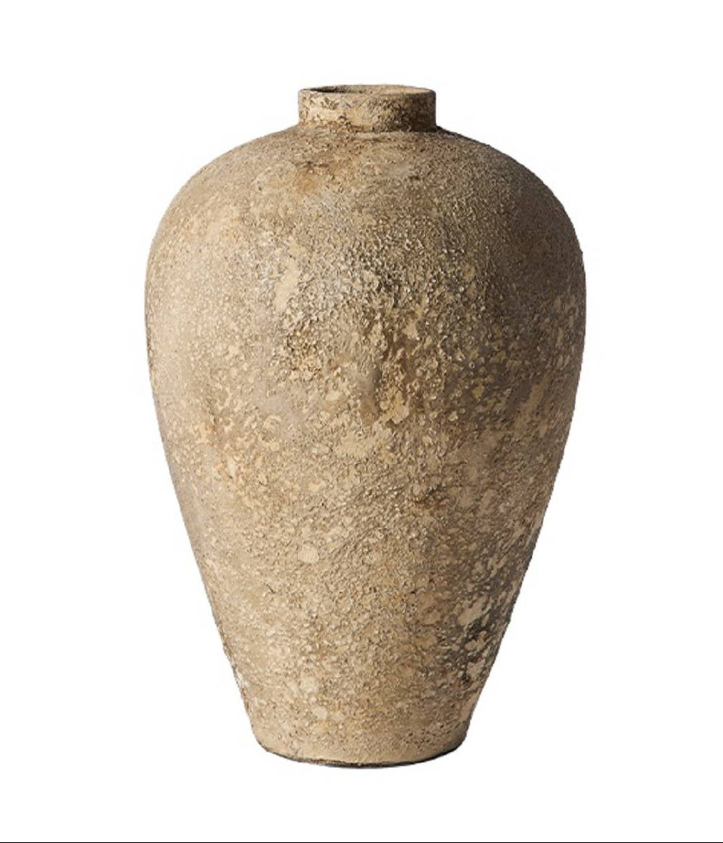 Handcrafted Terracotta Beige Vase Jar Large