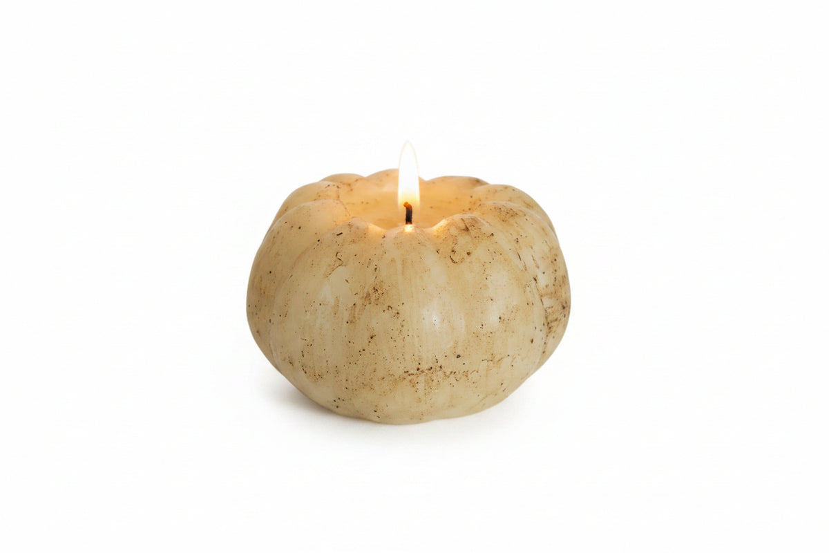 Pumpkin Candle Faux Flame Cream