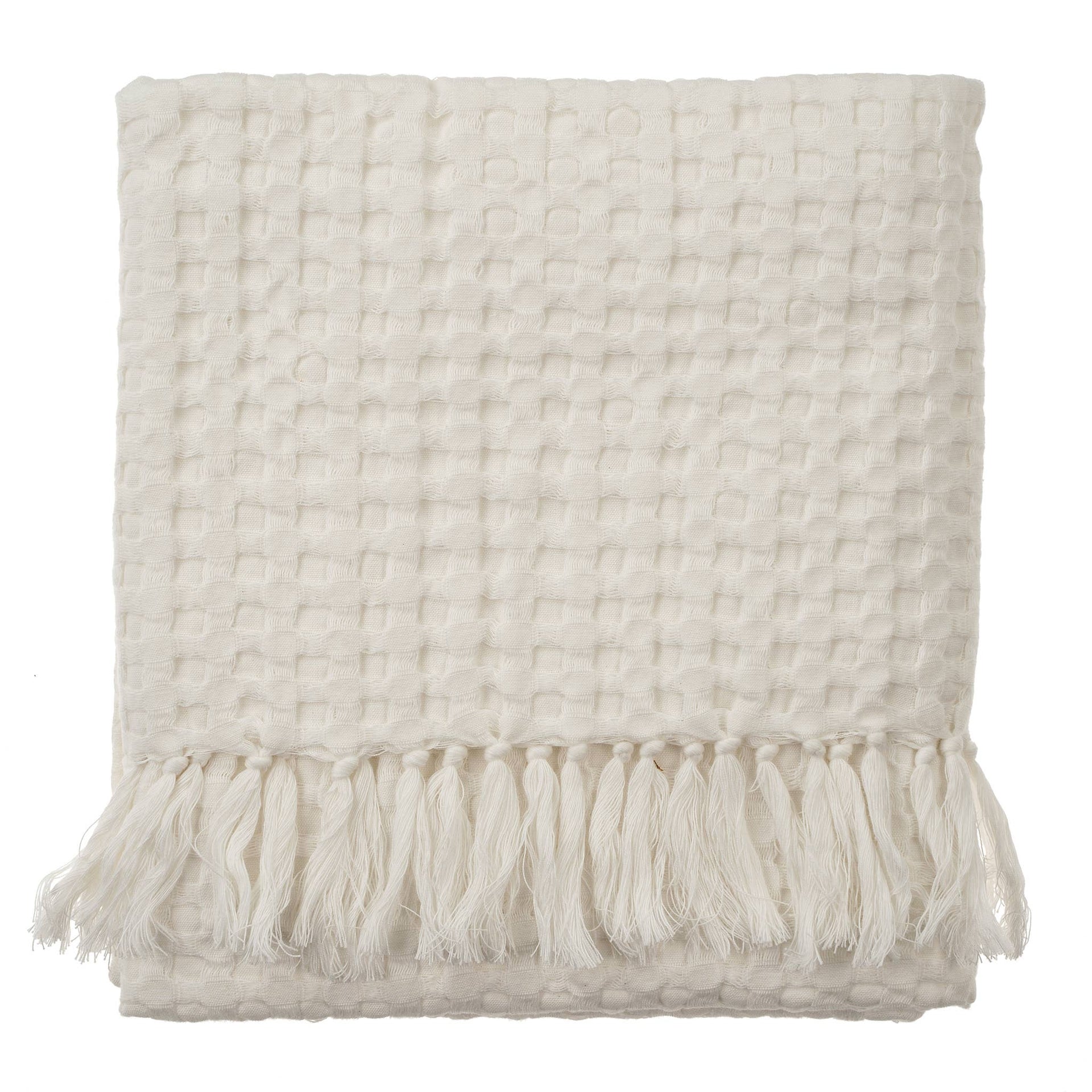 Honeycomb Cotton Absorbent Towel Off White