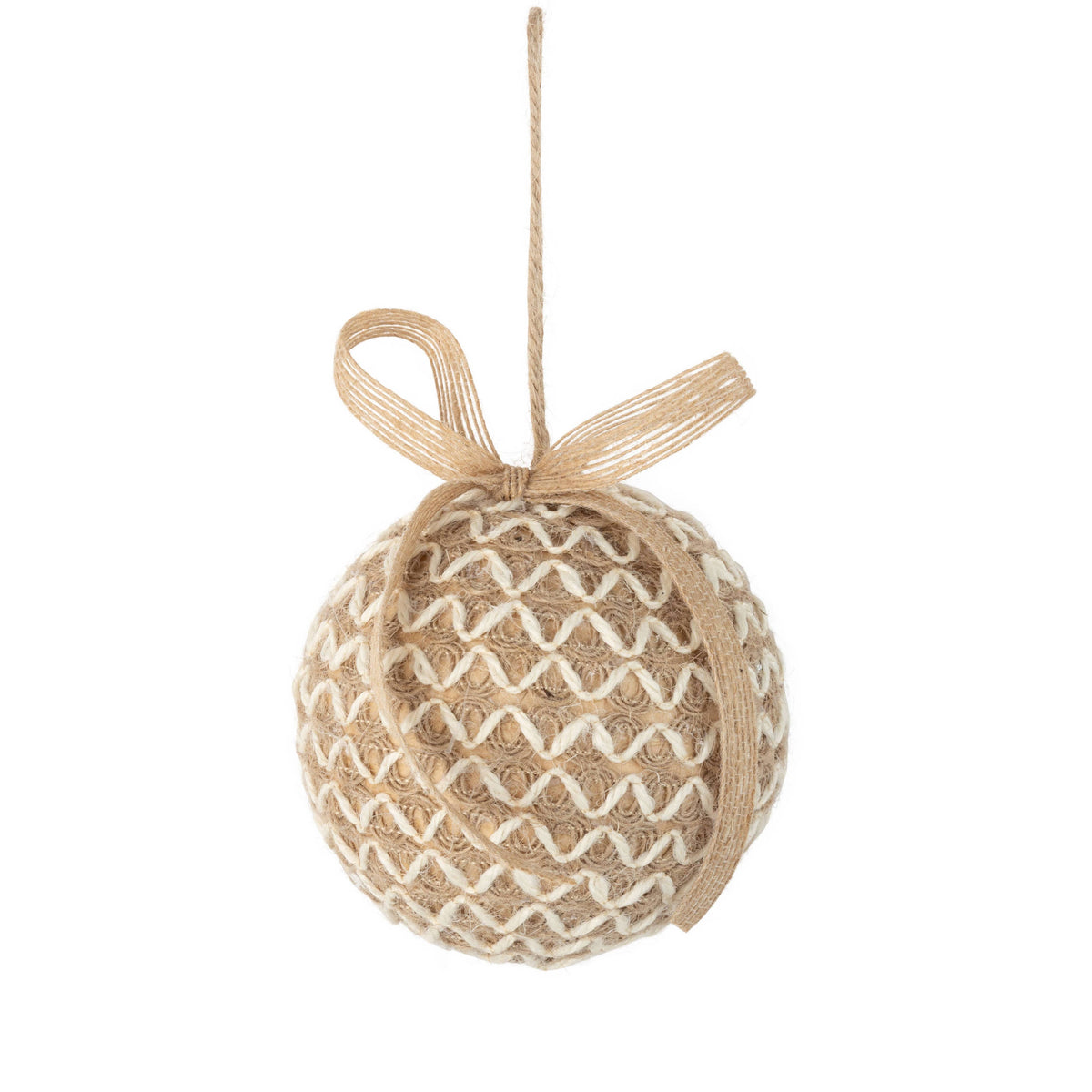 Brown White Lattice Orn 4"