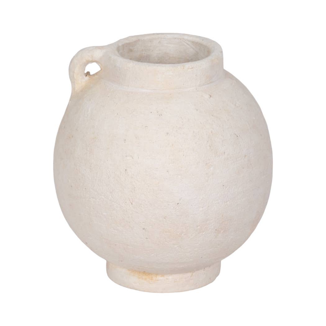 Ceramic Jug Round Bulbous Handle 7"