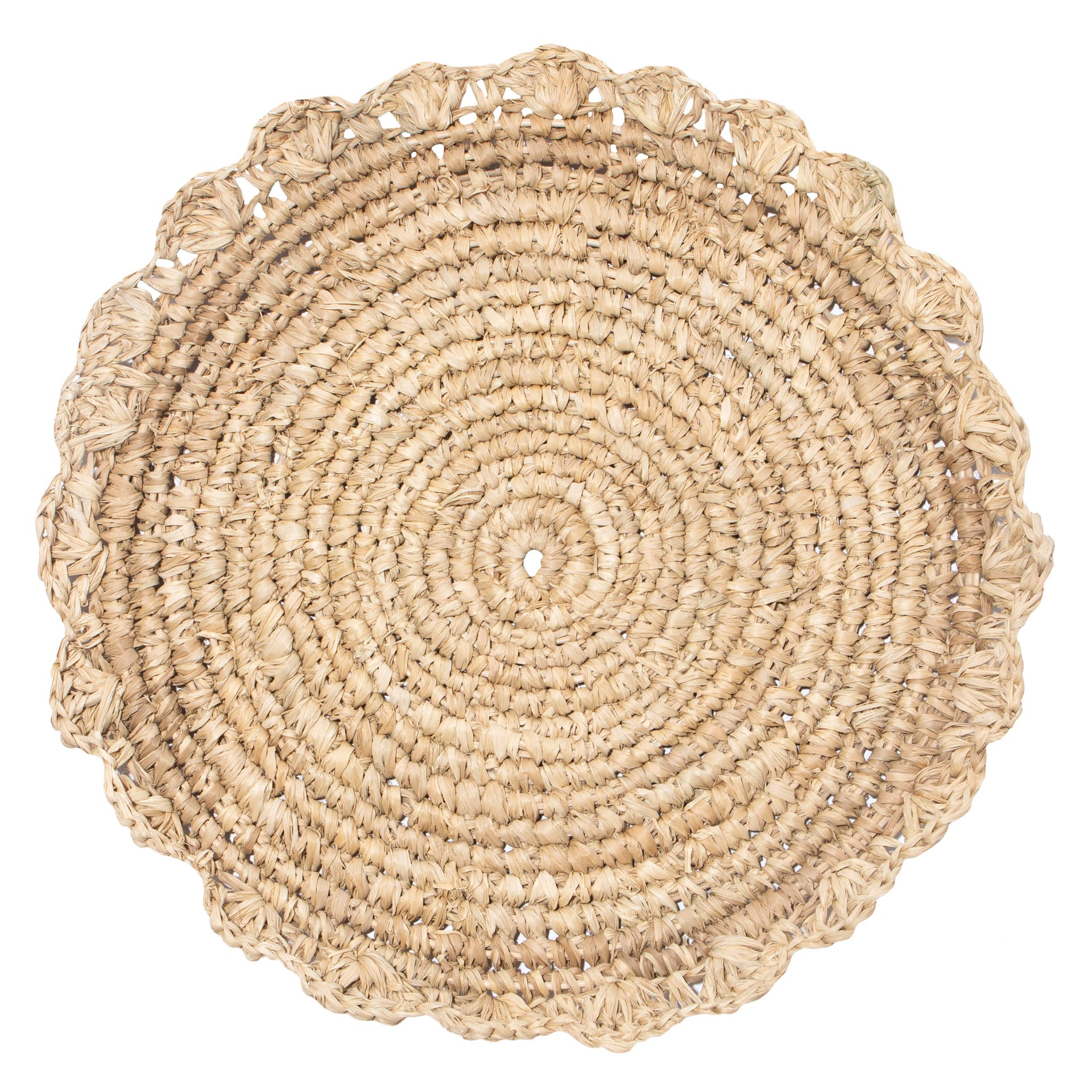 Hand-Woven Natural Raffia Blossom 15" Placemats (set of 4)
