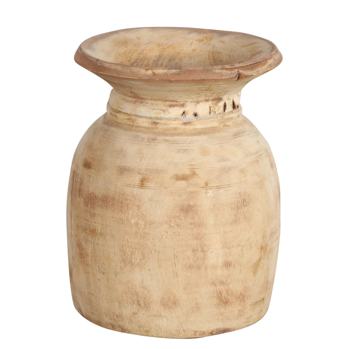Handcarved Wood Water Pot Himachal