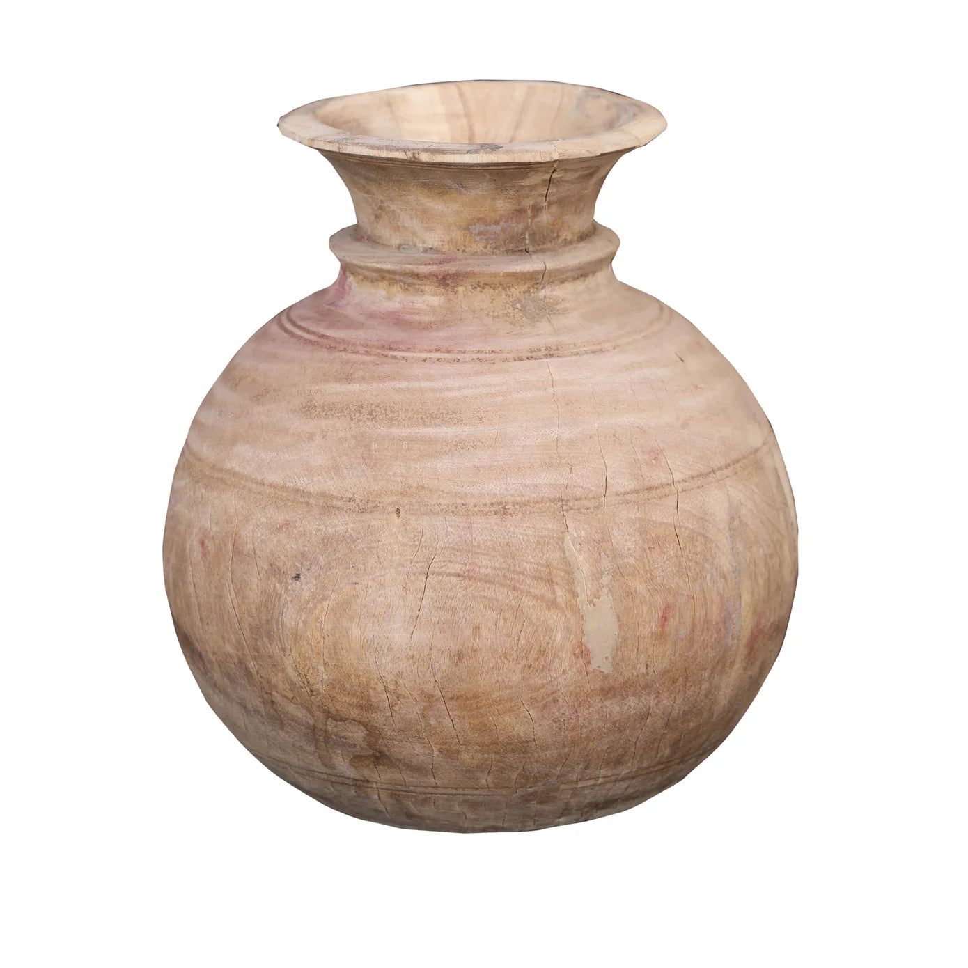 Handcrafted Wood Water Pot Large