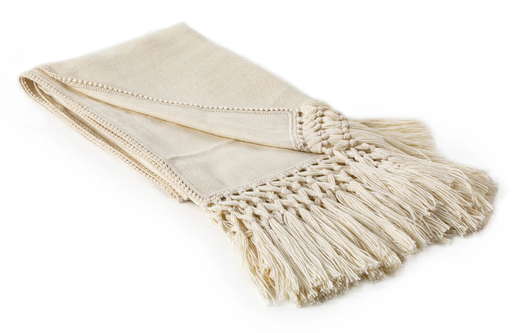 Throw Peruvian 100% Woven Baby Alpaca Ivory